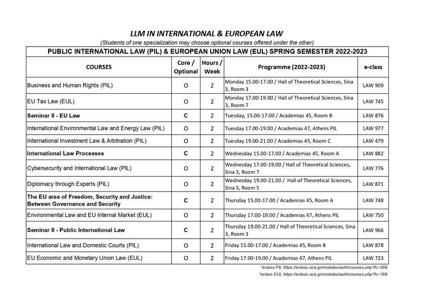 Schedule & Academic Calendar